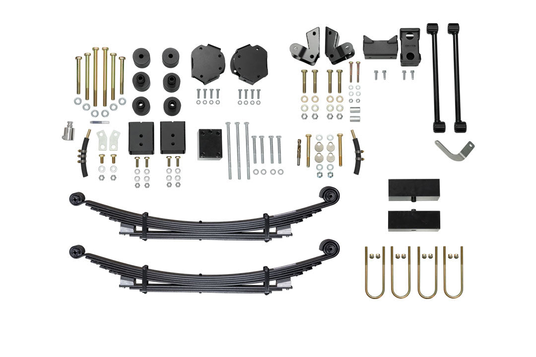 OPTI-RATE STRIKER AWD 2 LIFT KIT (COMPLETE) - SPRINTER AWD (2023+ 2500 SINGLE REAR WHEEL), featuring black cables, metal parts, springs, and spacers for vehicle clearance and stability.