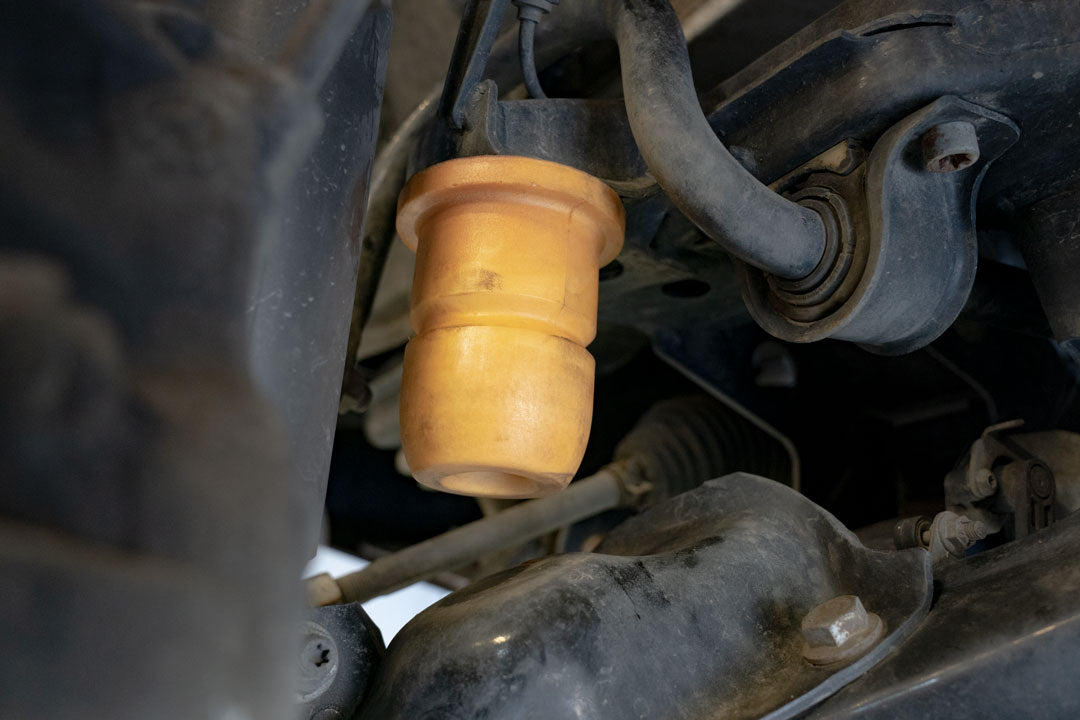Close-up of Bump Buddies Front Jounce Stops, showcasing the detailed structure and material designed for Sprinter 2WD (2007+ 2500 and 3500).