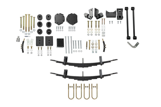 Set of vehicle parts for the STRIKER AWD 2 LIFT KIT (COMPLETE) - Sprinter AWD (2023-PRESENT 2500 SINGLE REAR WHEEL), including spacers, cables, and suspension components.