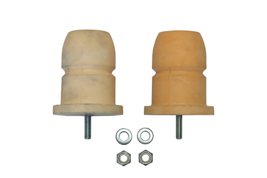 BUMP BUDDIES FRONT JOUNCE STOPS for Sprinter 2WD, featuring detailed close-ups of plastic objects with metal nuts and bolts designed for enhanced suspension control.
