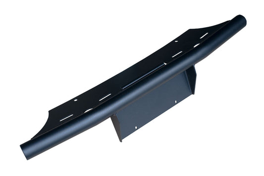 Front Step Light Bar - Sprinter (2019+) by Van Compass, a black metal mount with holes for auxiliary lighting, designed for 2019+ Sprinter VS30 vans.