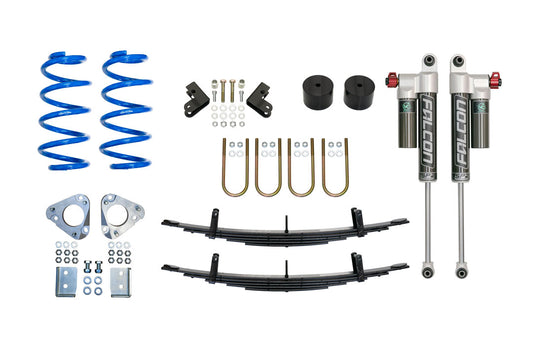 STAGE 4 TOPO 2.0 System for Transit AWD (2020+) showing vehicle parts including springs, shock absorbers, and metal components for improved ride quality and stability.