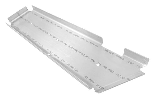 FUEL TANK SKID PLATE - SPRINTER 4X4 (2015+) by VAN COMPASS: Close-up of a perforated 1/4 thick aluminum plate designed for under-vehicle protection.