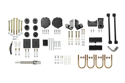 STRIKER 2 Lift Kit for 2019-2022 Sprinter 2WD, includes various black metal parts and screws for enhanced ground clearance and suspension.