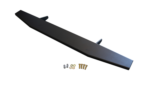 REAR TUG STEP - SPRINTER (2019+) by VAN COMPASS, a black step with bolts and screws for easy cargo loading and vehicle protection.